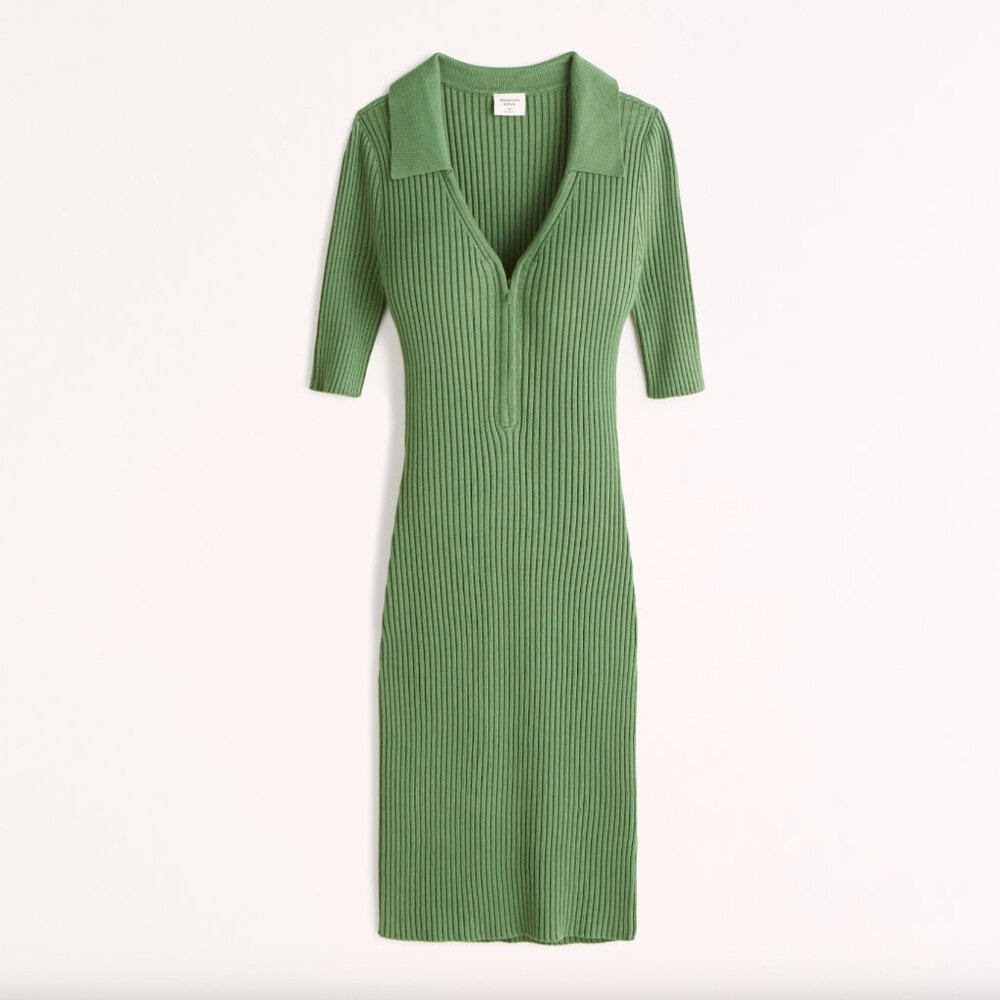 Abercrombie and Fitch | Women's Half-Zip Polo Mini Sweater Dress | Size Petite M